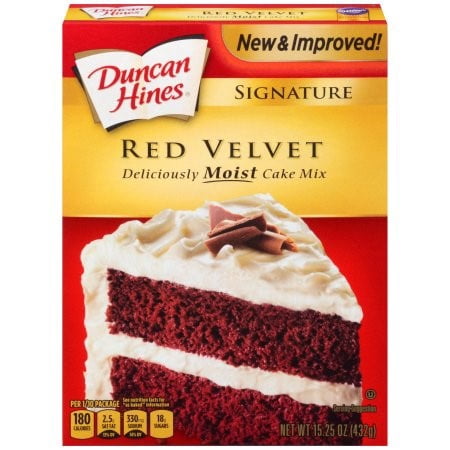 (2 Pack) Duncan Hines Signature Red Velvet Layer Cake Mix, 15.25 oz