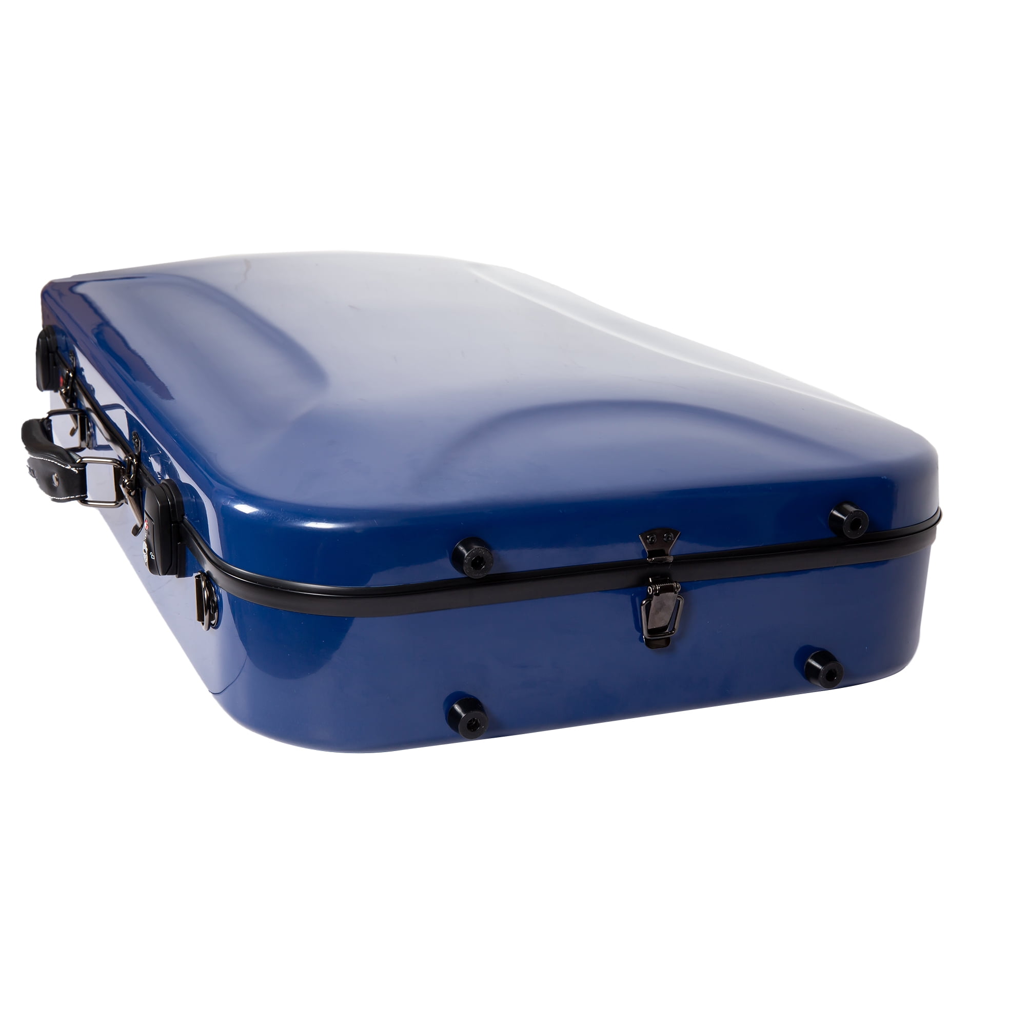 Crossrock Fiberglass Double Case with TSA Lock for Two Concert/Tenor Ukuleles-Navy Blue