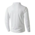 thumbnail image 4 of GuangCheng Mens Long Sleeve Shirts Contrast Piping Trim Chest Pocket Button Placket Casual Stylish Breathable Fabric Blouses,White,2XL, 4 of 8