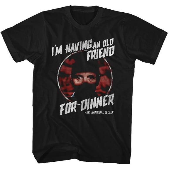 Silence Of The Lambs Friend For Dinner Black Adult T-Shirt