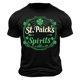 thumbnail image 5 of El Día de San Patricio de los Hombres de Manga Corta Casual Cuello Tripulación Impreso Top, Camiseta de Moda para la Fiesta Y Diario, 5 of 8
