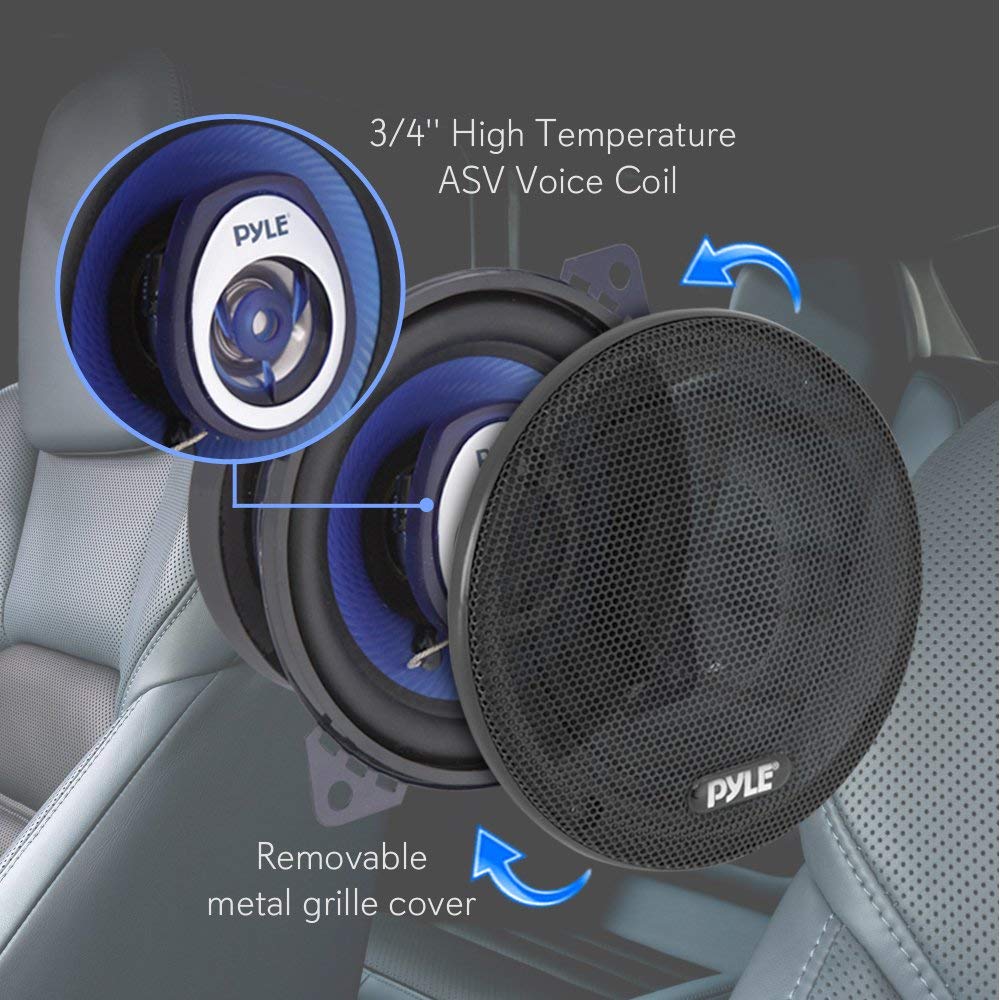 Pyle 4 Inch Poly Injection Cone 2 Way 180 Watt Surround Sound Car Speakers - image 2 of 7
