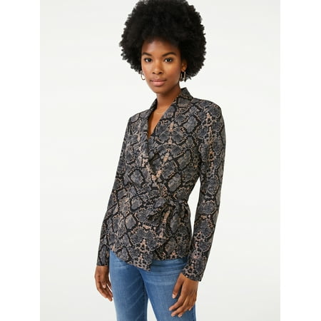 Scoop Women's Print Wrap Top