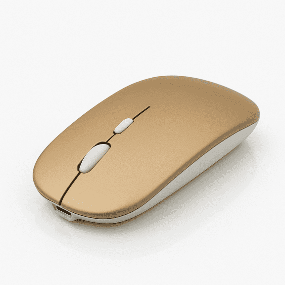 Verdevida Rechargeable Wireless Bluetooth Mouse for Laptop, Wireless Mouse for PC, iPad, Notebook, Chromebook, Apple Mouse Compatible, Portable Silent Click Mouse for Office and Travel Gold