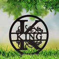 thumbnail image 4 of JASS GRAPHIX King 12" Black Aluminum Composite Monogrammed Garden Sign Last Name Signs for Yard Home Garden Personalized, 4 of 4