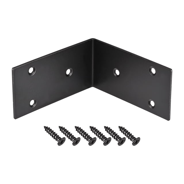 Unique Bargains Support d'Angle en Forme de L 100x100x50mm Noir Lot de 4