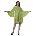 thumbnail image 4 of Moomaya Olive Green Womens Off Shoulder Summer Beach Dress Cotton Vacation Dress With Bell Sleeves - XL, 4 of 7