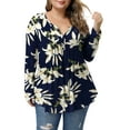 thumbnail image 3 of VERABENDI Women's Plus Size Tops Blouses Long Sleeve Button Up V-neck Tunic Shirts, M-4XL, 3 of 5