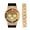 Black; Gold;, variant on Big Bling Watch Inspired by Hip Hop - Mens Iced Out Timepiece - Faux Chrono Eyes - Diamond Rhinestones on Blast w/Miami Cuban Bracelet - ST10380 Rainbow GLD Cuban