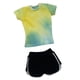 thumbnail image 3 of 1/6 camisa de manga corta informal con pantalones cortos de verano, tops de verano que corren pantalones cortos para figuras de mujer de 12 pulgadas amarillo, 3 of 8