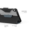 thumbnail image 4 of UAG iPad 11" Case A16 11th Gen 2025 & 10.9" 10th Gen 2022 A3354 A3355 - Armor Shell Folio Cover with Adjustable Kickstand & Pencil Holder, Plyo LT Ice/Cloud Blue, 4 of 9