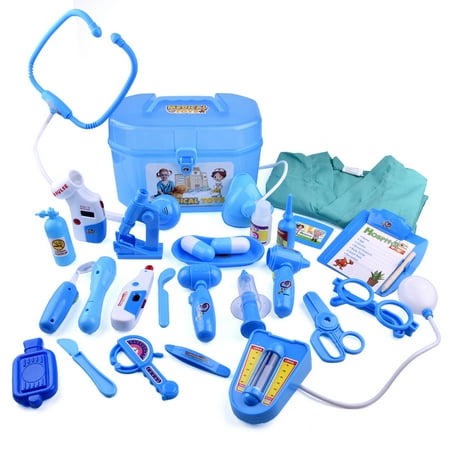 Love Doctor Costume - Medical Doctor Kit Toys for Kids Learning Resources Pretend Play Doctor Play Set for Kids Holiday Gifts, School Classroom Roleplay Costume Dress-Up Toy 27Pcs F-163