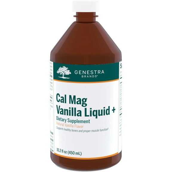 Genestra Brands Cal Mag Vanilla Liquid   | Calcium-Magnesium Supplement | 15.2 fl. oz.