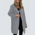 thumbnail image 3 of YUEJUIR Women's Zip Up Hoodies Oversized Fleece Long Tunic Sweatshirts Casual Long Sleeve 2024 Fall Hoodie Jacket Coat (Gray,XXXXXL), 3 of 4