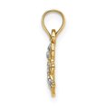 thumbnail image 3 of FJC Finejewelers 10 kt Yellow Gold with Rhodium Bright Cut Butterfly Charm 12 x 12 mm, 3 of 6