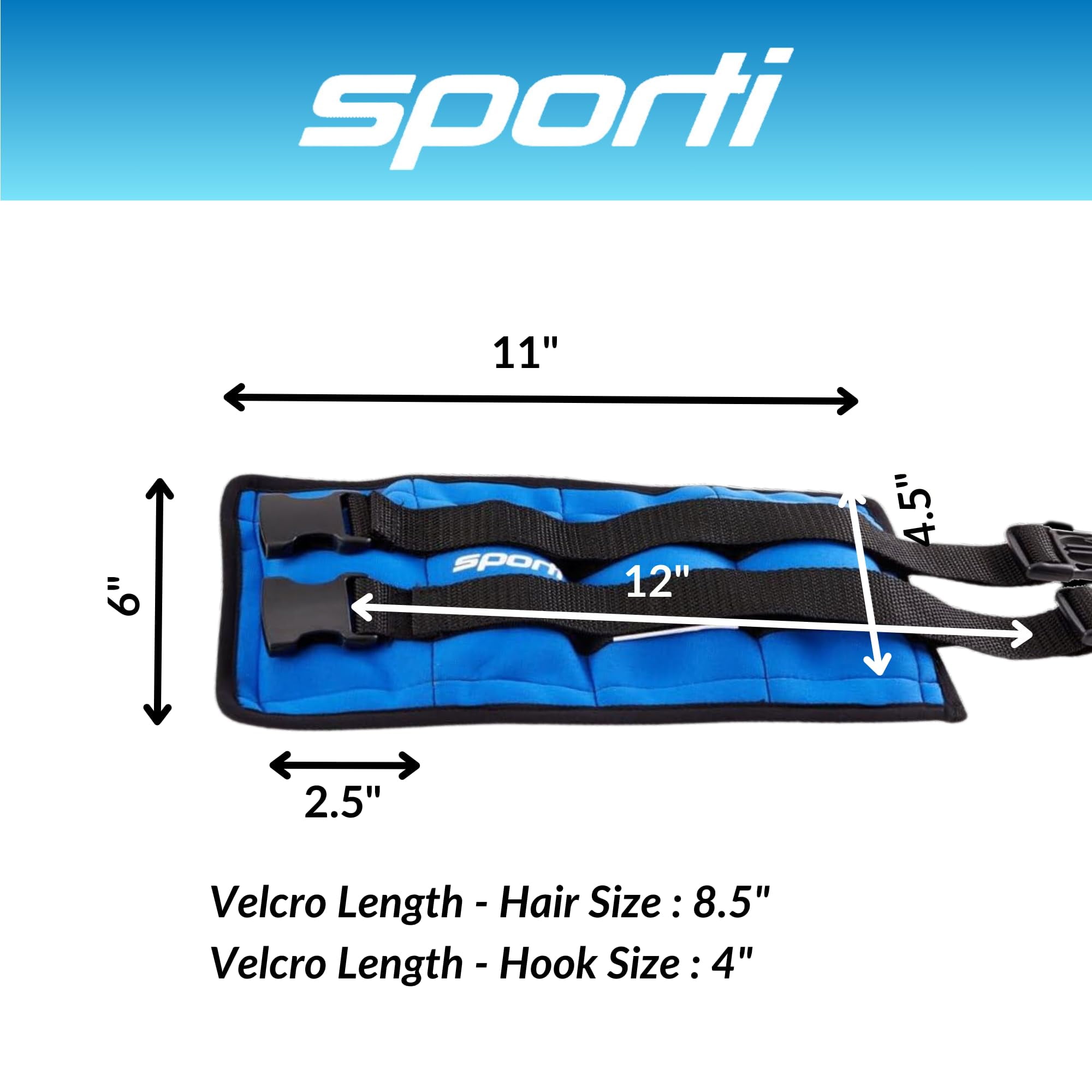 Sporti Adjustable 5lb Neoprene Ankle Weights