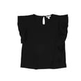 thumbnail image 1 of Playera básica con volantes bar III para mujer negro extra pequeña, 1 of 2
