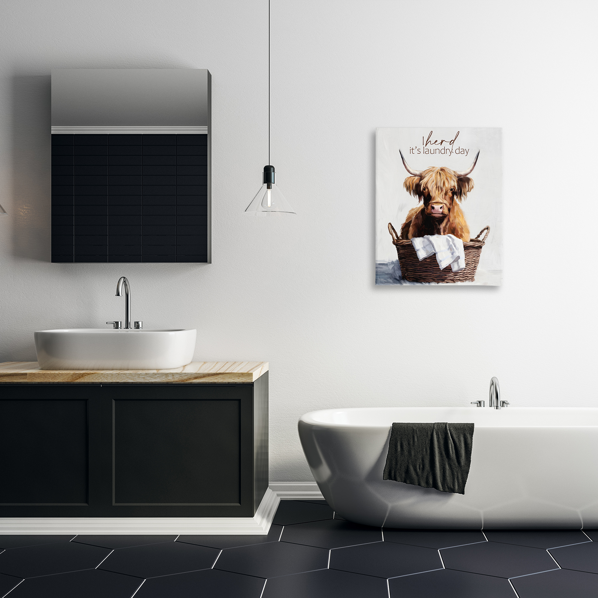 Herd It's Laundry Day Canvas Wall Art, design by Kim Allen