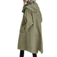 thumbnail image 4 of Ketyyh-chn99 Coat for Women Waterproof Raincoat Packable Hooded Windbreaker Army Green,S, 4 of 4