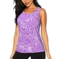 thumbnail image 2 of Picia Lilac Glittering Pattern Women's Workout Tank Top,Breathable Activewear,Slim Fit Athletic Top,Versatile Workout Moisture-wicking top-Medium, 2 of 9