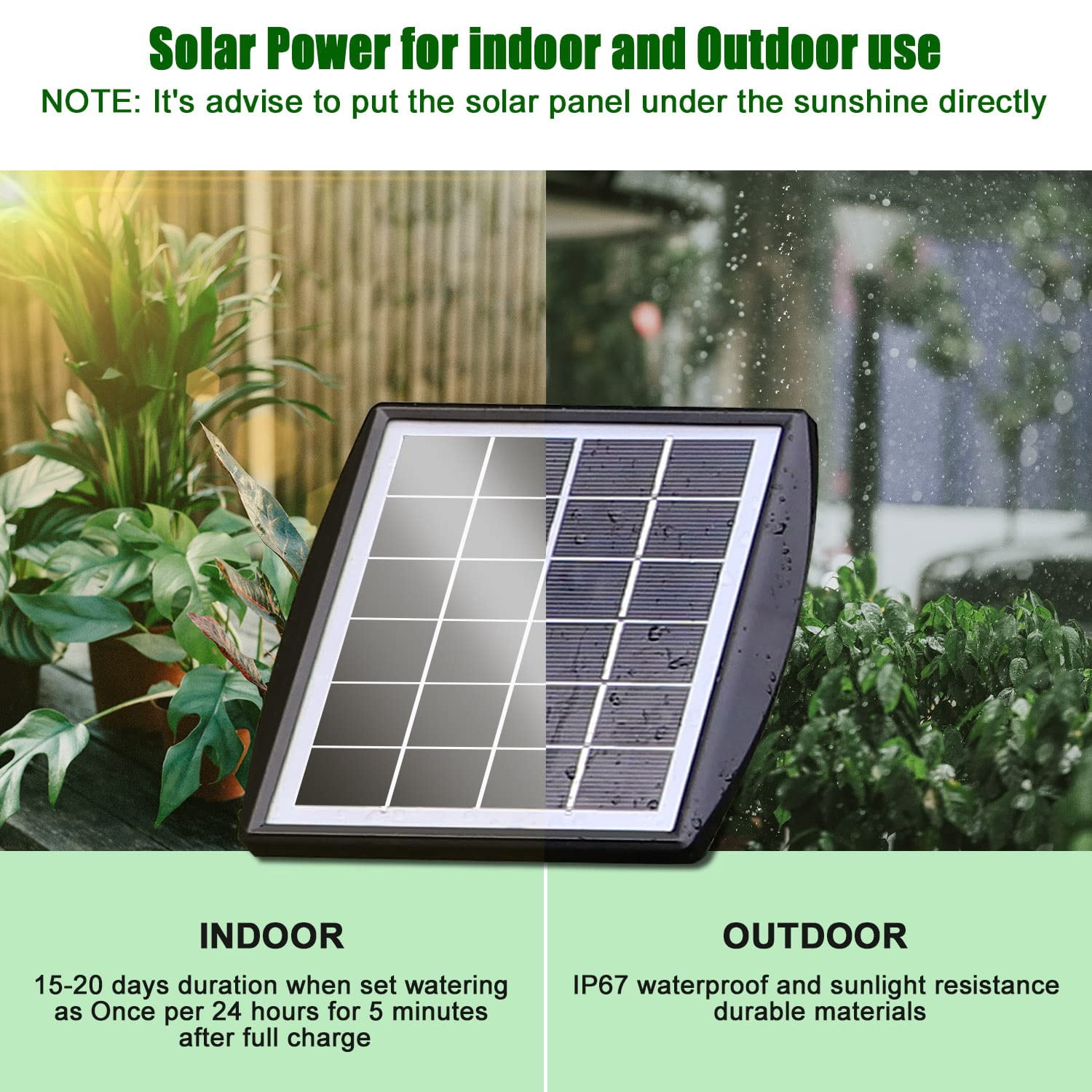 Solar Automatic Drip Irrigation Kit System Solar Powered Auto Easy DIY Watering Device Supported Pots Plants 6 Timing Modes