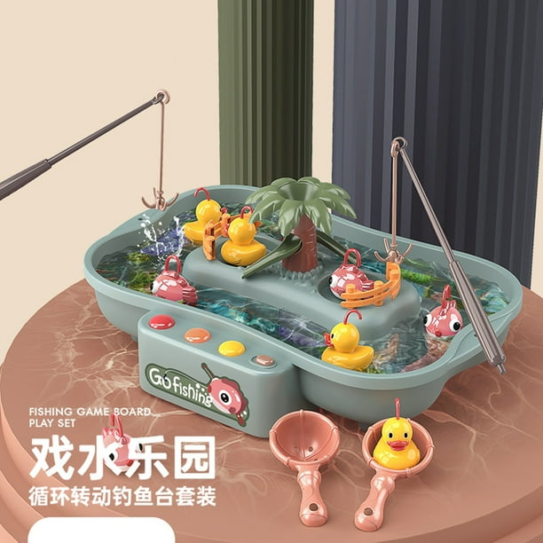 Bingirl Child Toy Magnetic Fishing Music Electric Circulation Fishing Duck  Fishing Platform Water Play Game Toys 