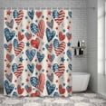 thumbnail image 6 of Bathroom Shower Curtain USA Flag Star Love Heart Waterproof Shower Curtains with Hooks, Independence Day Retro Linen Style Bath Curtains Bathtub Curtain Home Decor 72x72in, 6 of 9