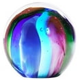 thumbnail image 3 of Round Ball Glass Unusual Paperweight Art Glass 4" Large Northern Lights Paperweight, 3 of 5