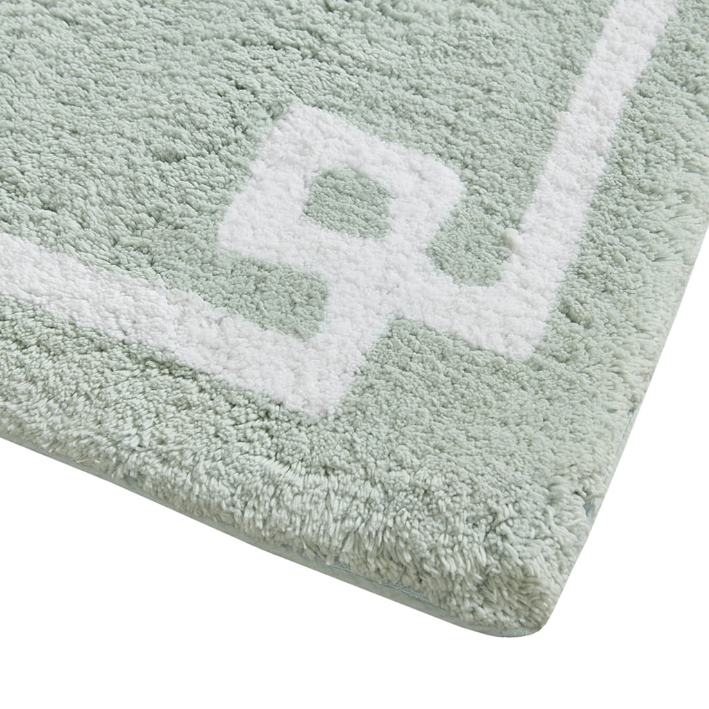 MAYEERTY Medium Pile Cotton Tufted Bathroom Rug, Seafoam, 20"W x 30"L