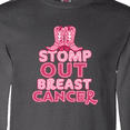 thumbnail image 4 of Inktastic Stomp Out Breast Cancer with Pink Cowgirl Boots Long Sleeve T-Shirt, 4 of 5