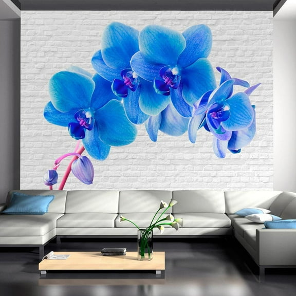 Tiptophomedecor Floral Wallpaper Wall Mural - Blue Excitation