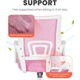 thumbnail image 4 of Office Desk Computer Chair Ergonomic Mesh Gaming Mid Back Seat with Comfy Lumbar Support Adjustable Height Swivel for Home Task (Pink), 4 of 7