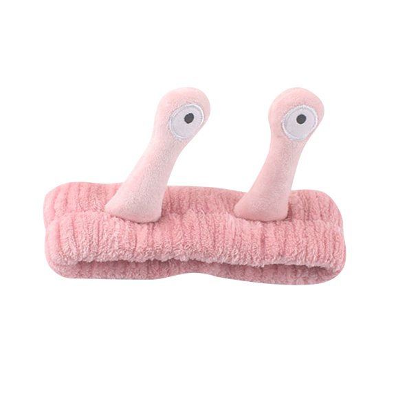 Gymayou Snail Head Bands Washing Face Headband Snail Spa Hair Bands Skincare Makeup Headbands Women Cartoon Elastic Headband Pink