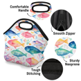 thumbnail image 4 of Herdesigns Colorful Fish Neoprene Lunch Bag, Ocean Fish Insulated Lunch Box for Women Men Washable Lunch Tote Soft Lunch Container With Zipper for Work Picnic Travel, 4 of 7