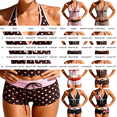 thumbnail image 5 of Womens Tankini Bathing Suits,2 Piece Swimsuit Polka Dots Colorblock V Neck Tankini Set with High Waisted Shorts Y2K Bikini Set Cute Beach Vintage Bathing Suit 2000S Halter Top Swimsuit Bronze L, 5 of 7
