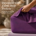thumbnail image 3 of Juego de sábanas de franela Tribeca Living Queen Size, color morado, 170 g/m², 3 of 8