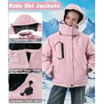 thumbnail image 6 of Lavenicole Kids Girls Winter Ski Jacket Fleece Lined Windproof Waterproof Jackets Removable Hood, 6 of 7