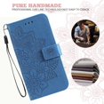 thumbnail image 3 of SaniMore for Google Pixel 7 Pro Case with Wrist Strap, Fashion Flower Embossing Design for Girls/Women, Dual Magnet Card Holder Wallet Cover Kickstand Shockproof for Google Pixel 7 Pro, Blue, 3 of 9