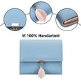thumbnail image 3 of FloreceBien Cartera de mujer de piel sintética suave y lisa, Cartera de mujer Monedero con colgante de hoja delicada de piel sintética, Cartera corta para mujer, 3 of 5