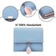 thumbnail image 3 of FloreceBien Cartera de mujer de piel sintética suave y lisa, Cartera de mujer Monedero con colgante de hoja delicada de piel sintética, Cartera corta para mujer, 3 of 5