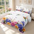 thumbnail image 3 of Erosebridal Lovely Hummingbird Twin Quilt Set,Kawaii Wildlife Twin Coverlet Set,White Blue,2pcs,1 Bedspread and 1 Pillowcase, 3 of 7