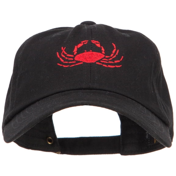 Crab Embroidered Unconstructed Cap - Black OSFM