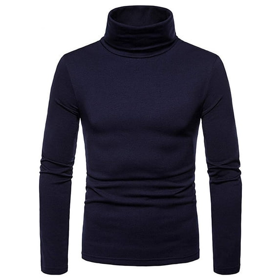 Arvbitana Men Winter Thermal Sweaters Pullover Shirt Top Turtleneck Slim Fit Stretch Solid Color Long Sleeve Basic Tops