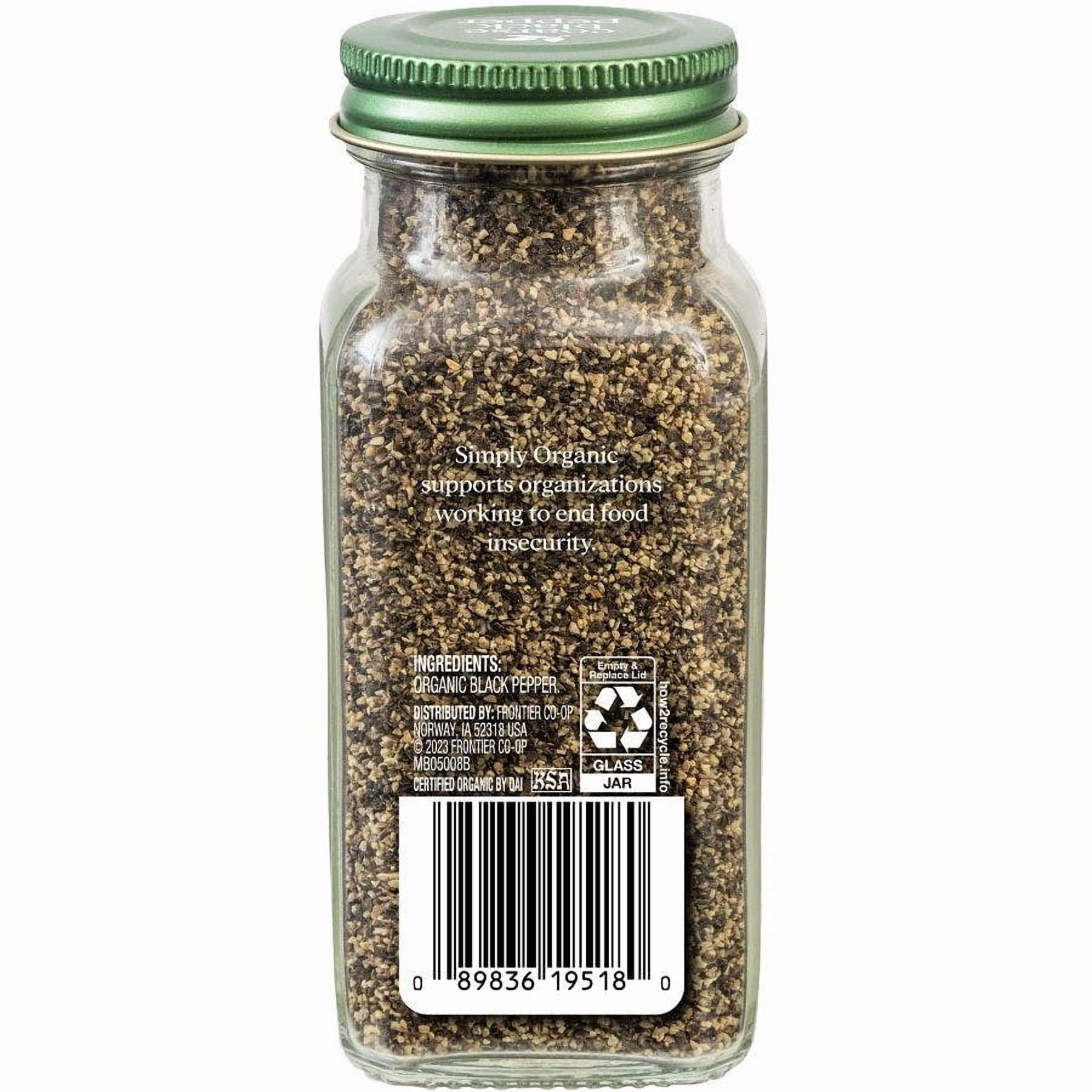 Pack of 6, Simply Organic Coarse Black Pepper, 2.47 oz