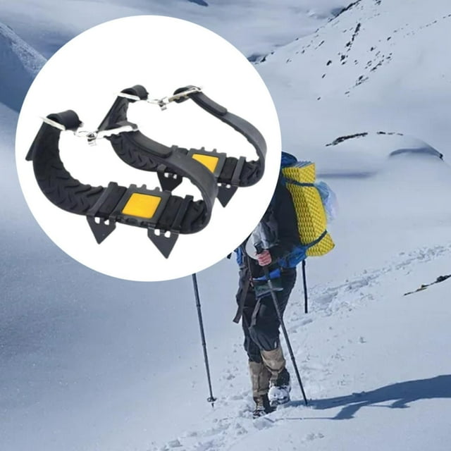 Crampones ligeros antideslizantes shamjiam Clavos para zapatos para nieve y hielo Negro