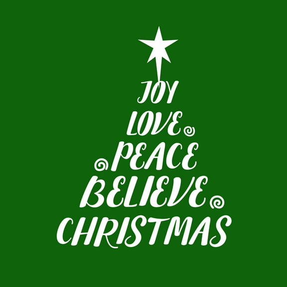 Vinyl Wall Art Decal - Christmas Tree Words - 29" x 23" - Holiday Seasonal Sticker Decoration - Indoor Home Apartment Office Wall Door Window Bedroom Workplace Decor Decals (29" x 23", Black)