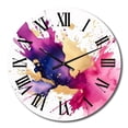 thumbnail image 2 of Designart "Strokes in Purple and Pink VII" Fractals Oversized Wall Clock, 2 of 5