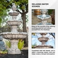 thumbnail image 6 of XBrand 58.3" 3-Tier Electric Outdoor Water Fountain – Gray Resin Leaf Design, Large Bird Bath with Pump, Perfect for Yard, Lawn, and Garden Décorand Garden, Porch Décor, 6 of 13