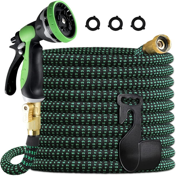 Expandable 50ft Garden Hose,Flexi Hose with 10 Function Garden Hose,3/4