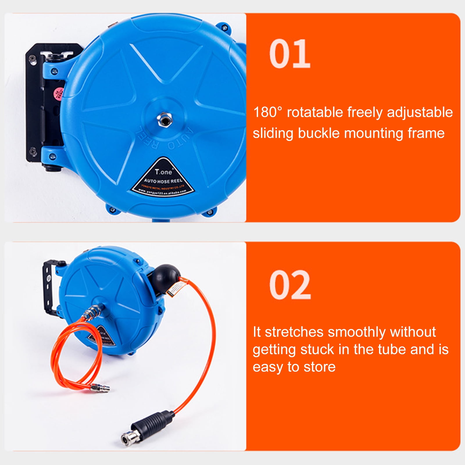 Practical Wall Mount Hoses Reel with 180° Swivels Portable Hoses Reel for Efficient Outdoor and Indoor Cleaning Tasks